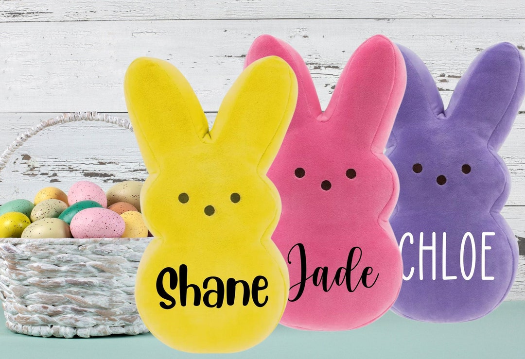 Personalized Peep Plush 15 Inch Peep Plush Easter Bunny Personalized