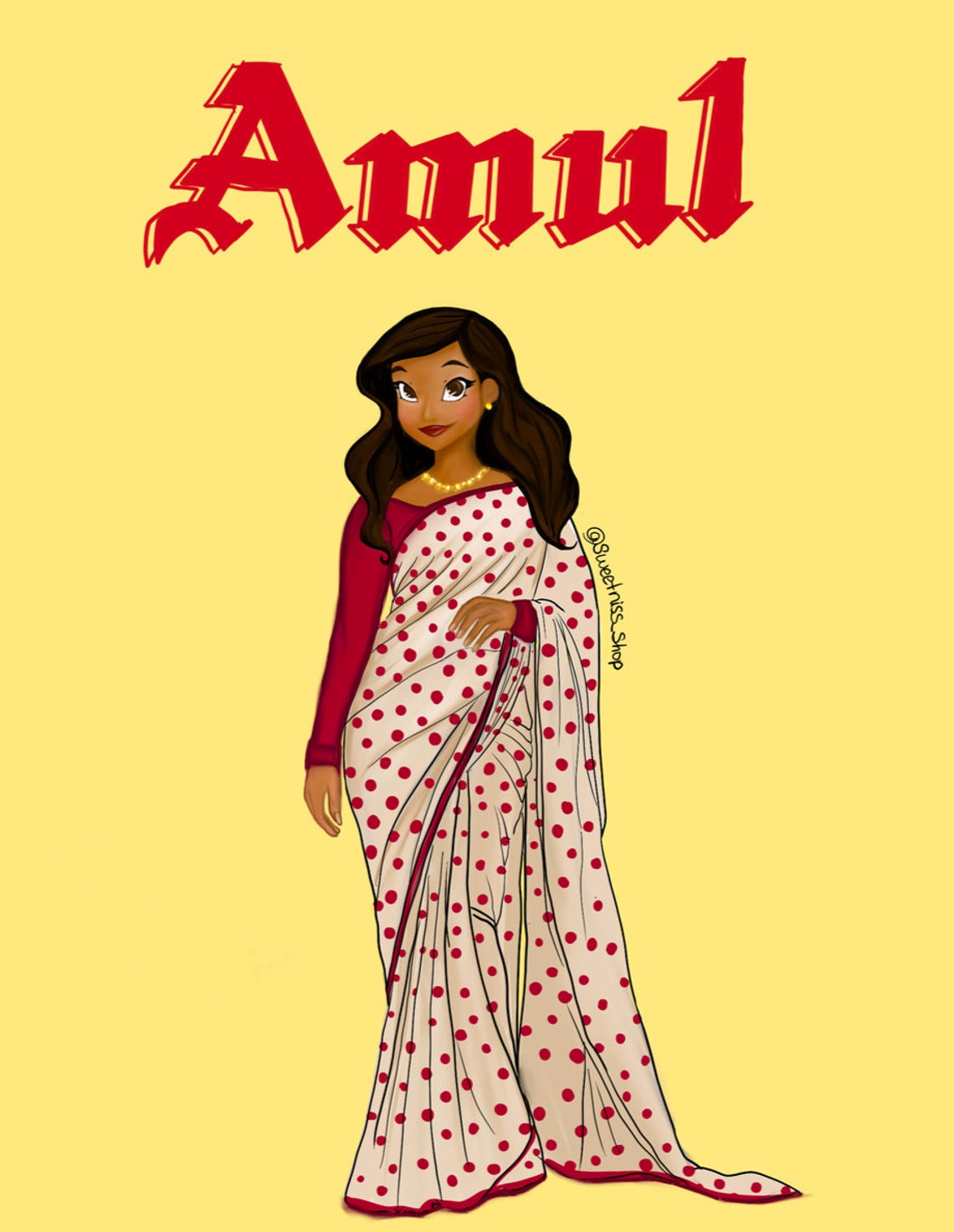 Amul Butter Girl All Grown Up Digital Art Print Etsy