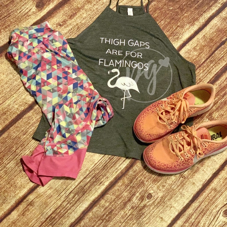 Flamingo Tank Top Fun Workout Tank Crazy Life Messy Life Fun Tank for Mom Cute Ladies Tank Thigh Gap Tank