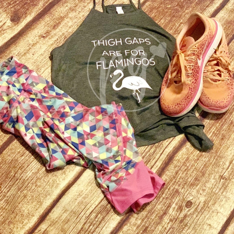 Flamingo Tank Top Fun Workout Tank Crazy Life Messy Life Fun Tank for Mom Cute Ladies Tank Thigh Gap Tank