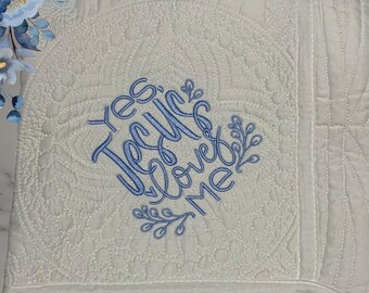 Baptism Blanket, Personalized Baby Quilt, Jesus Loves Me Baby Blanket, Religious Baby Shower Gift,  Baby Keepsake Blanket,Baby blessing gift