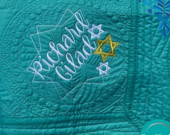Jewish Baby Boy Gift, Personalized Baby Quilt, Brit Milah Gift, Heirloom Baby Quilt, Personalized Hanukkah Gift, Star of David Blanket, Bris
