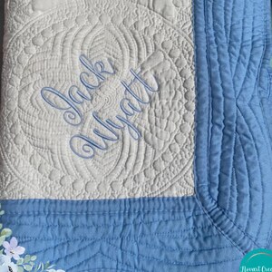 Personalized Baby Boy Quilt, Baby Shower Gift, Custom Baby Blanket, Heirloom Baby Quilt, Personalized Baby  Keepsake Gift,Baby Crib Blanket