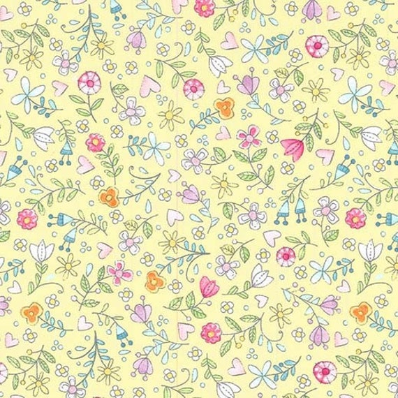 Michael Miller La Dee Da//Bird Dee Da 100/% Cotton Fabric Fat Quarter//Me Pink//Blue