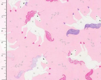 Unicorn Fabric - Timeless Treasures Metallic Unicorns/Silver Glitter/Cotton/Sewing/Quilting/Half Yard/Full Yard/Out of Print Fabric
