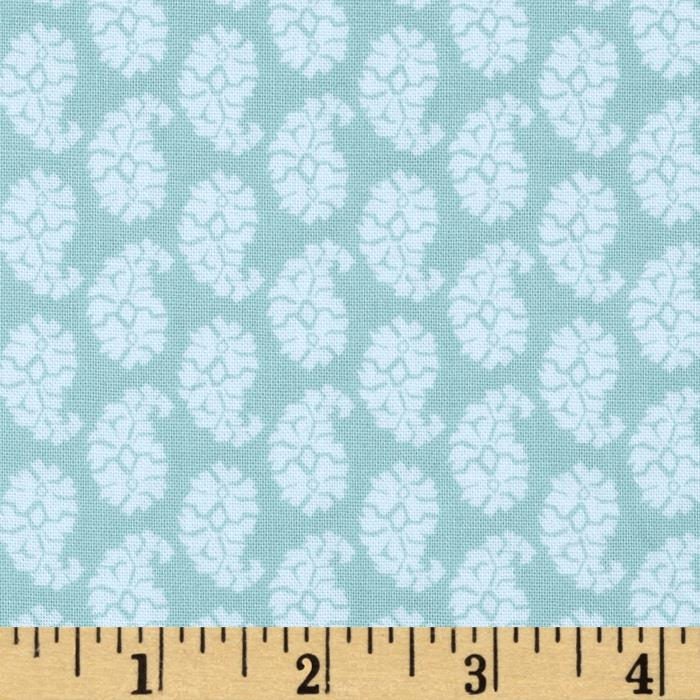 Andover Fabric Floral Leaf Paisley in Mint | Etsy