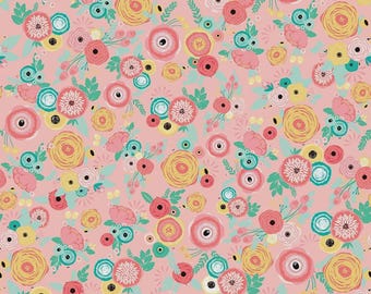 Floral Fabric Riley Blake - Just Sayin - Pink/Sewing/Quilting/Cotton/Half Yard/Full Yard/Out of Print Fabric