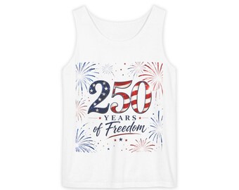 250 Years of Freedom Tank Top | American Flag Fireworks Patriotic