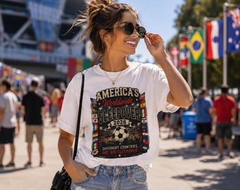 America's Worldwide Sleepover 2026 Championship Shirt | International Soccer Fan Tee | Vintage Football Graphic | Comfort Colors 1717