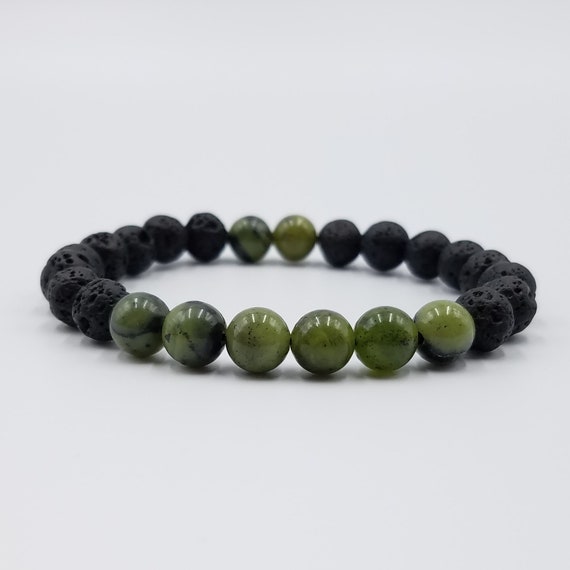 Jade and Lava Oil Diffuser Bracelet | Etsy