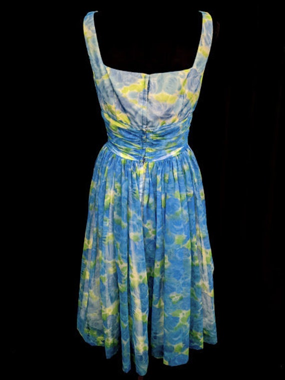 Vintage Watercolor Flora Print Dress By Gigi Youn… - image 2