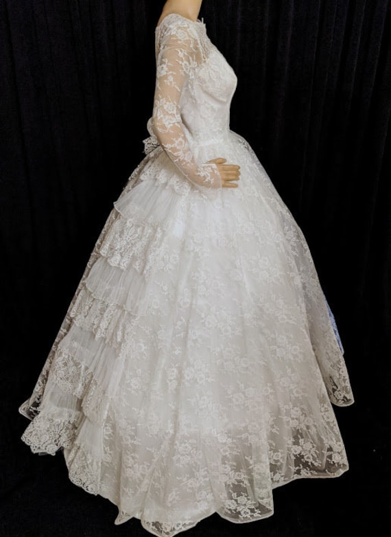 knee length dresses for ladies The Romanza Dress in White Chantilly Lace 14 / White Chantilly Lace