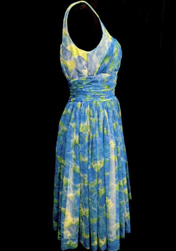 Vintage Watercolor Flora Print Dress By Gigi Youn… - image 3