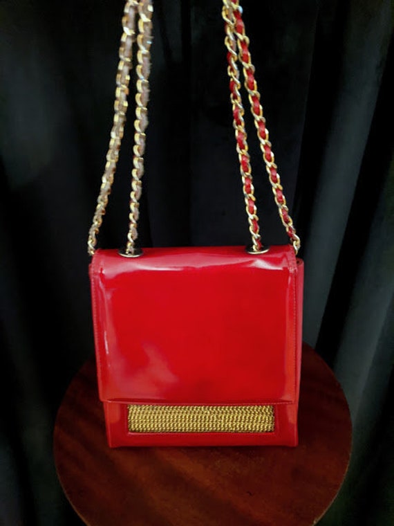Vintage 1960's Stuart Weitzman Red Shoulder Bag  F