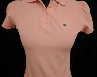 Lilly Pulitzer Soft Pink Pima Cotton Polo With Puff Short Sleeve Size Small