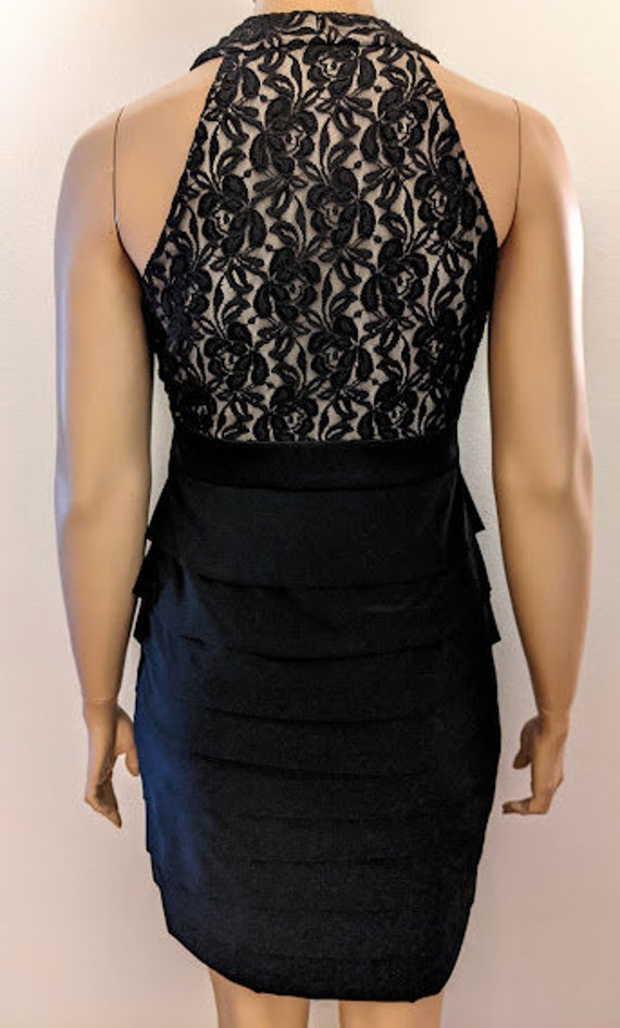 Vintage Black Lace Halter Top Dress By Evan-Picon… - image 2