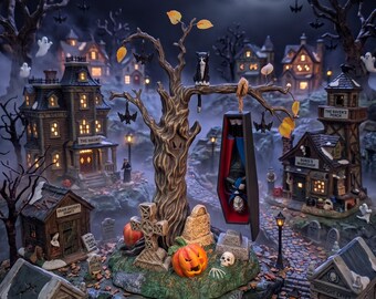 Retired Department 56 Rock-A-Bye Vampire Halloween Village Accessory - Animated Tested, Working #56.53128 with Original Box