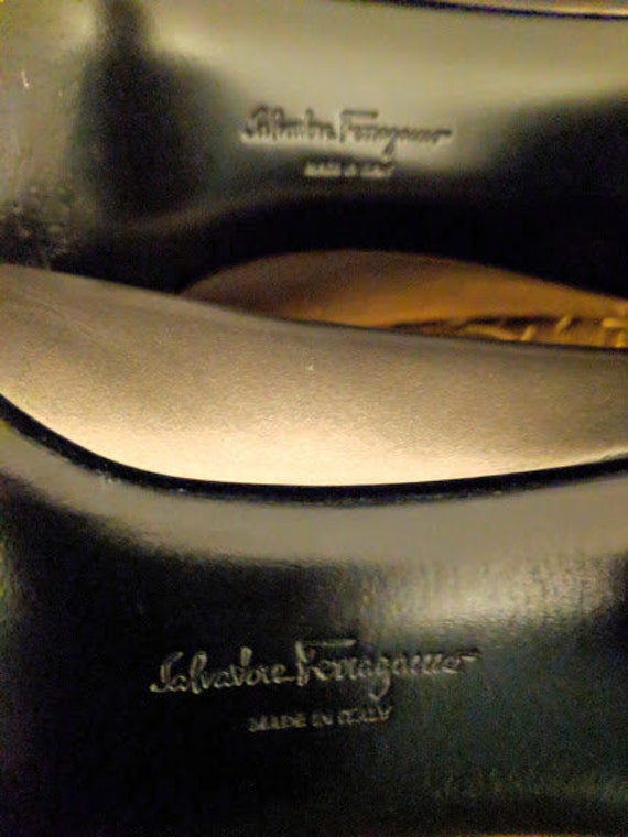 Vintage Salavatore Ferragamo Metallic Pewter Leat… - image 4