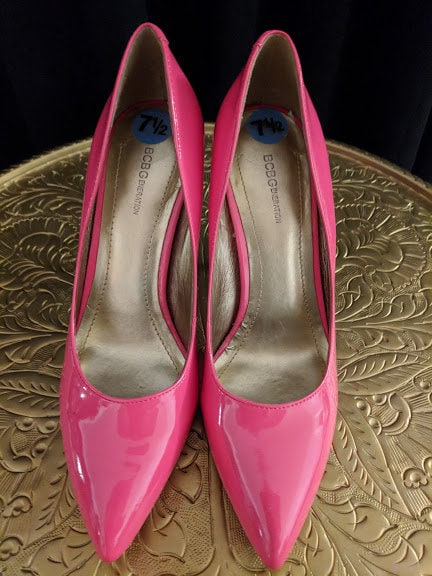 Vintage 1990's Hot Pink Patent Leather Pumps by BCB Generation