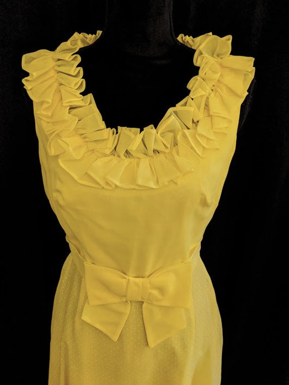 Vintage Yellow Maxi Dress By Miss Elliette Califo… - image 3