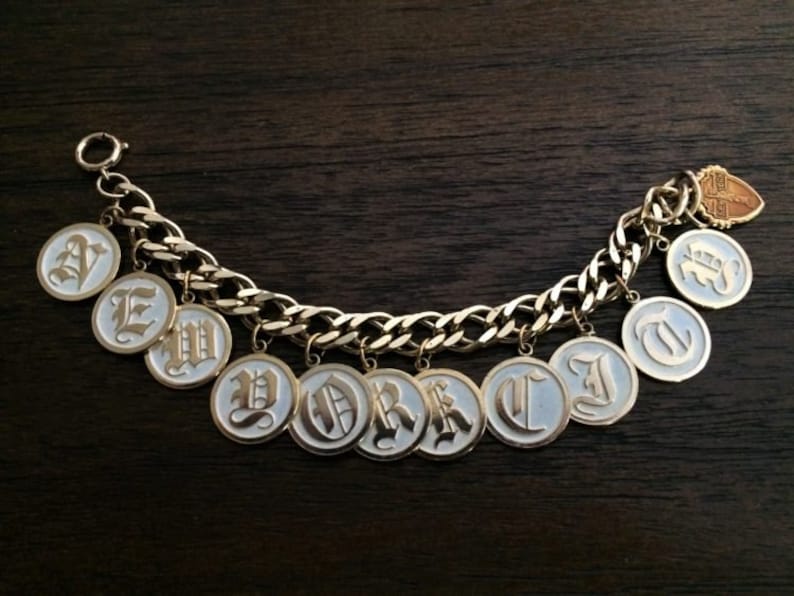 Vintage 1950\u2019s New York City Souvenir Charm Bracelet FREE SHIPPING