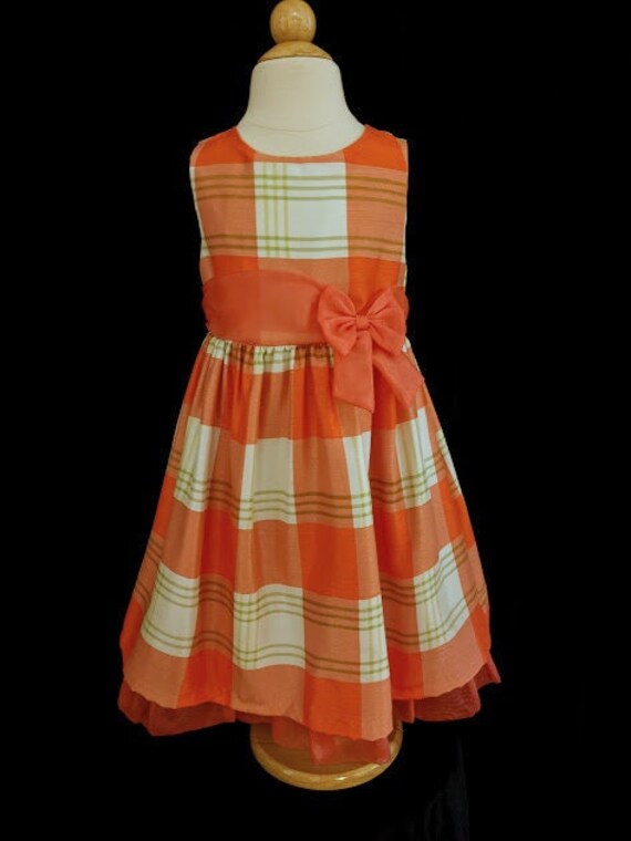 Vintage 1990's Girls Sleeveless Plaid Dress By Emi