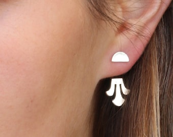 Handgemaakte 925 zilveren minimalistische geometrische oorknopjes voor dames