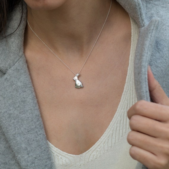 Silver Bunny Charm Necklace Bunny Jewelry Easter Jewelry Gift Cute Bunny Charm Pet Gifts Rabbit Necklaces for Women Rabbit Gifts Etsy Canada