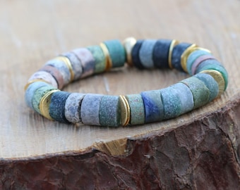 Jasper Bracelet,Stone Bracelets for Women,Gemstone Bracelets for Women,Blue Bracelet,Blue Jewelry,Stacking Bracelets,Boho Jewelry