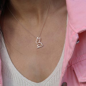 Tiny Rabbit Necklace • Dainty Bunny Pendant in Gold or Silver • Minimalist Jewelry for Animal Lovers & Pet Owners