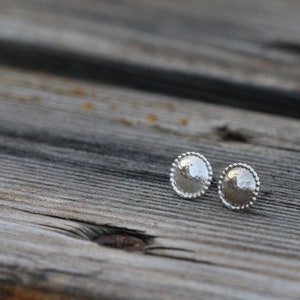 Silver stud earrings, Dainty minimalist earrings, Simple delicate everyday earrings, Handmade jewelry, Gift for women, Bridesmaid earrings image 6