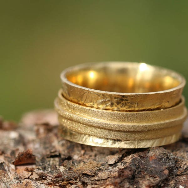 Bague spinner, bagues en or 14 carats pour femme, alliances pour femme, bagues décontractées, bague de promesse, bague en or, cadeaux d'anniversaire pour femme, cadeaux pour elle