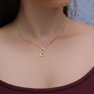 14K Gold Bunny Charm Necklace • Small & Elegant Rabbit Pendant • Minimalist Real Gold Jewelry Gift for Women and Girls