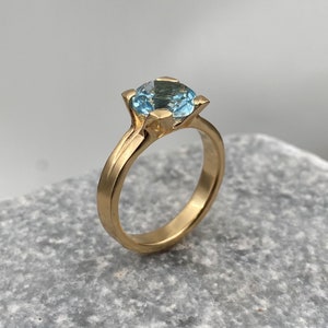 Blue Topaz Ring,Topaz Birthstone Ring,Bday Gifts for Women,Stone Ring,November Birthstone,Wedding Rings for Women,Engagement Ring zdjęcie 1