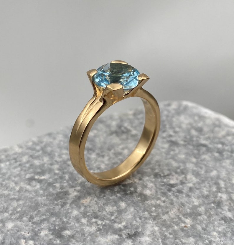 Blue Topaz Ring,Topaz Birthstone Ring,Bday Gifts for Women,Stone Ring,November Birthstone,Wedding Rings for Women,Engagement Ring zdjęcie 1