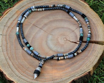 Handmade Turquoise Beaded Necklace for Men