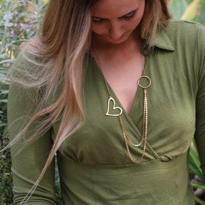 Gold Necklace for Women,Long Statement Necklace,Layered Necklace,Heart Necklace,Women Necklace,Layered Gold Necklace,Christmas Gift