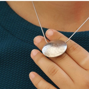 Silver Pendant Necklace,Silver Necklace for Women,Boho Jewelry for Women,Silver Jewelry,Bohemian Necklace,Statement Necklace,Gift for Mom