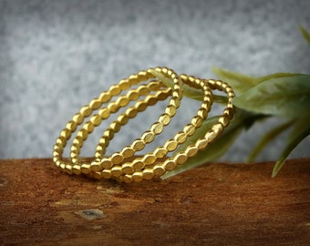 Dainty Gold Ring Set: Stackable Women's Jewelry