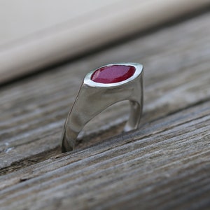 Sterling Silver Marquise Ruby Ring: July Birthstone Gift