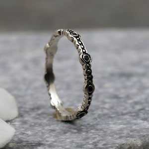 Handmade Rings,Boho Rings,Stacking Ring,Cute Rings for Women,Sterling Silver Ring,Black Diamond Ring,Unique Rings,Promise Ring,Gift for Her