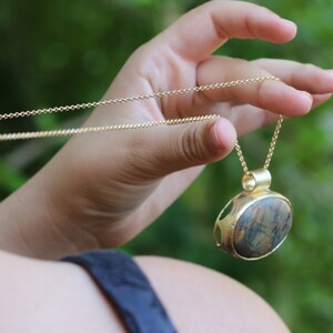Jasper necklace for women, Bohemian pendant necklace, Statement gemstone necklace, Bohemian jewelry, Stone pendant unique long necklace