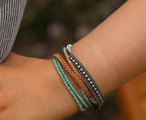 8 pz/set Set di bracciali con perline fatte a mano bohémien Set di braccialetti con catena di perline colorate estive per ragazze accessori per gioielli Boho  36