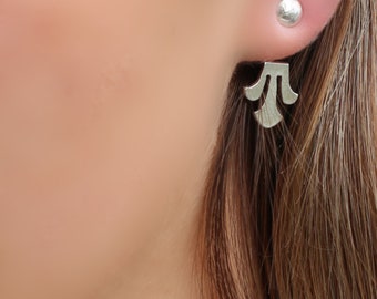 Sterling Silver Lotus Earrings: Boho Ear Jacket Studs