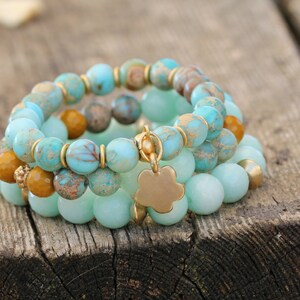 Bracelet Set,Stacked Bracelets for Women,Bead Bracelet,Charm Bracelet,Blue Bracelet,Gemstone Bracelet,Bead Bracelet Set,Blue Bracelet