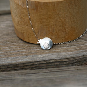 Pomegranate Pendant Silver Necklace,Luck Jewelry,Silver Pendant Necklace,Short Necklace For Women,Delicate Silver Necklace,Mother&#39;s Day Gift