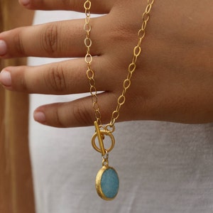Collana con pietre preziose, collane lunghe per donna, collana con catena in oro, collana con ciondolo, collana con catena in oro, collana importante in oro, regalo di Natale