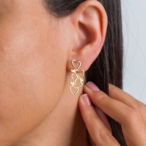 Handmade Gold-Filled Valentine&#39;s Day Heart Stud Earrings