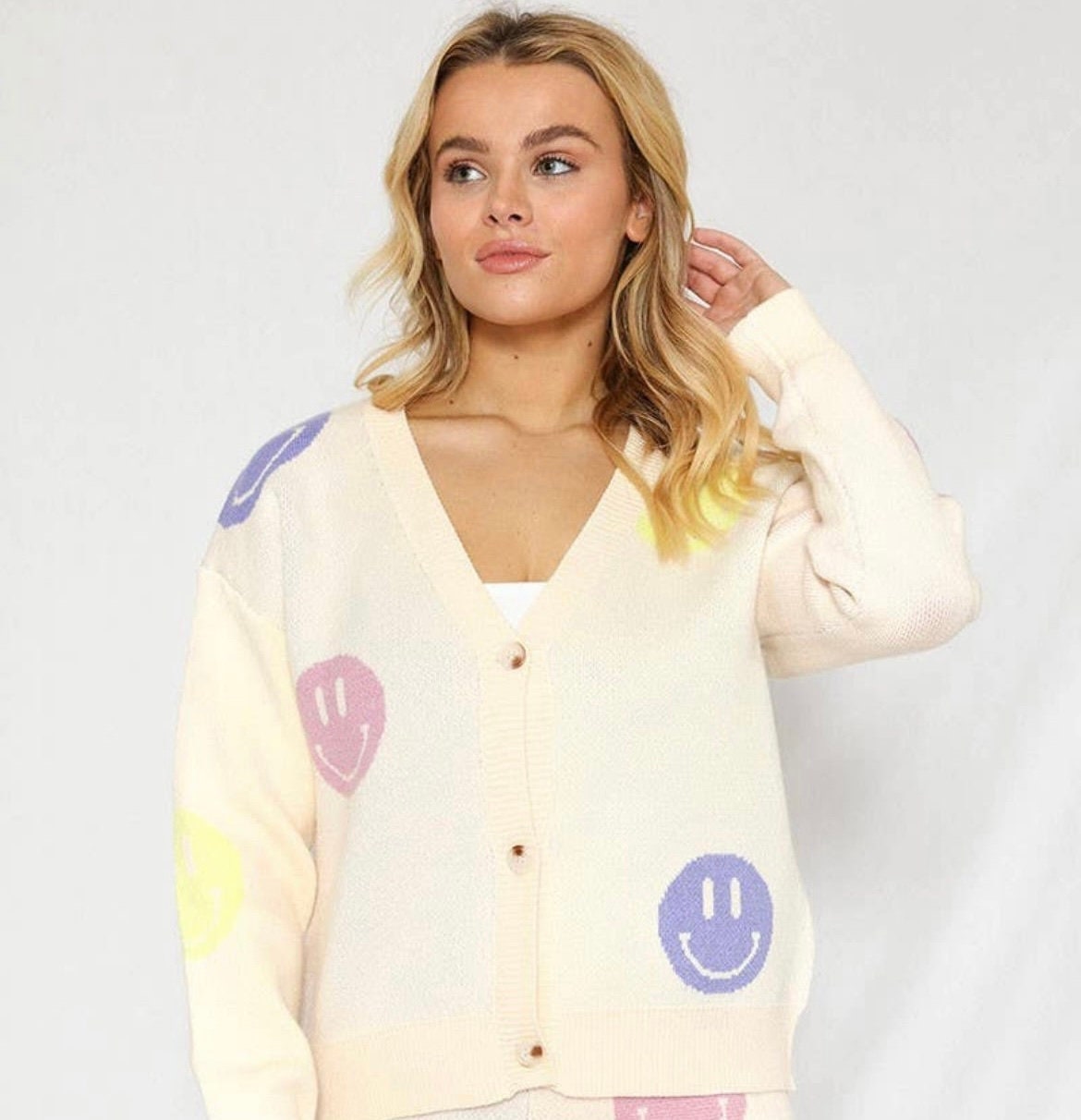 Smiley Face Cardigan Etsy