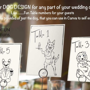 Lustige Hochzeitstischnummern, Doodle-Haustier-Signaturschild, lustiges handgezeichnetes Cocktailschild, Hunde-Hochzeits-Barmenü, Haustier-Hochzeits-Barschild